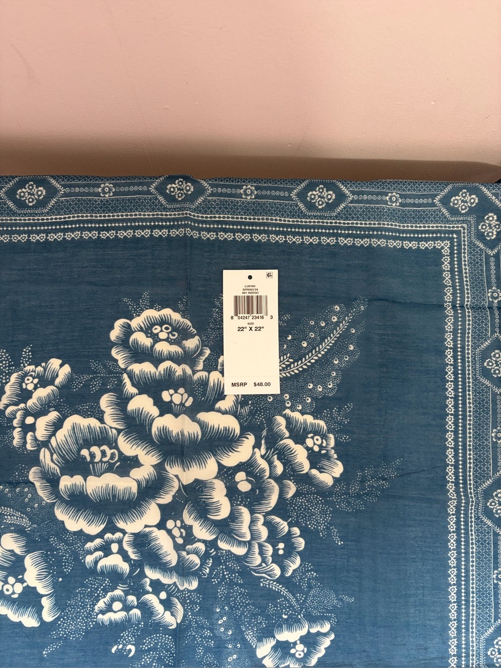 Ralph Lauren Blue Floral Bandana Pillow Cover